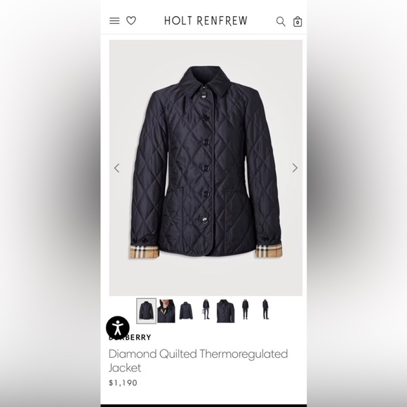 Burberry diamond quilted jacket - size small. Black - Picture 11 of 11